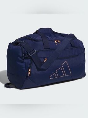 Adidas Small Navy Blue Unisex Duffel Bag for Gym Sports Travel School NEW
